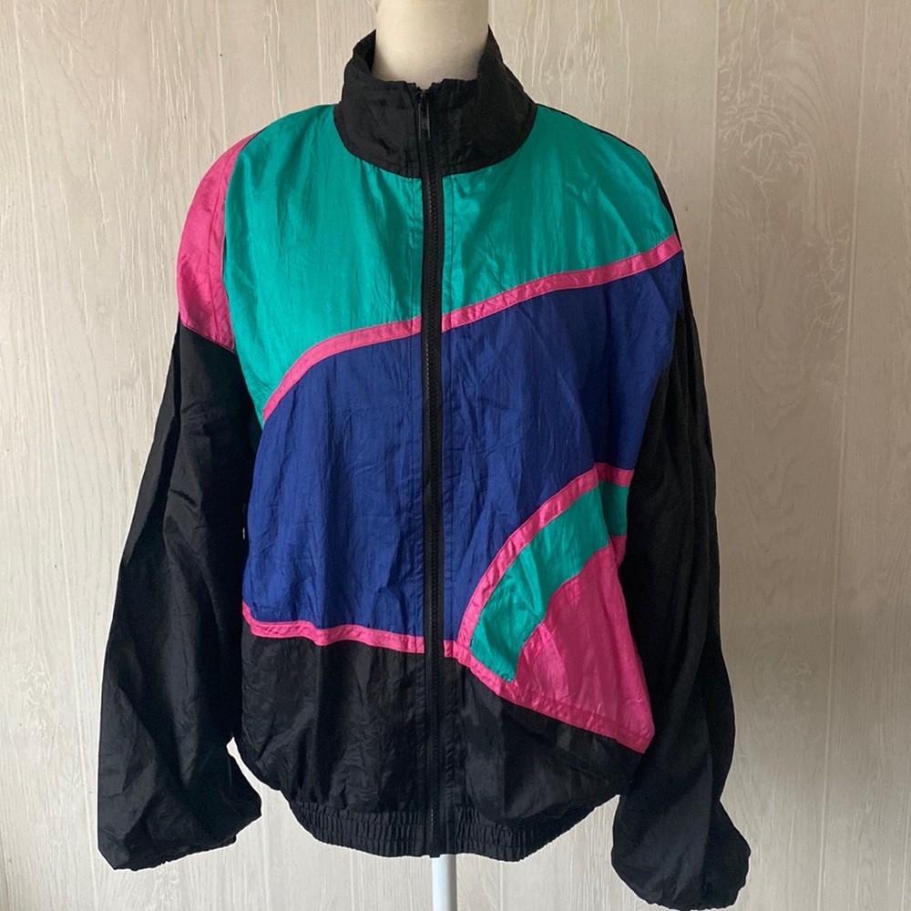 Vintage•80’s•90’s•Milano Sport•Windbreaker•Track Jacket•Size M•color block•Y2K